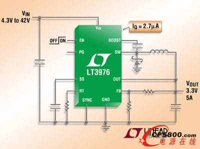 IQ = 2.7µA  42V2.5A / 5A (IOUT)2MHz  DC/DC D(zhun)Q