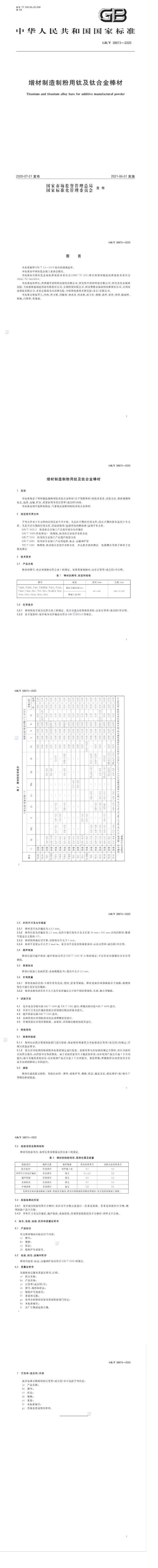 增材制造制粉用鈦及鈦合金棒材最新標準(圖1)